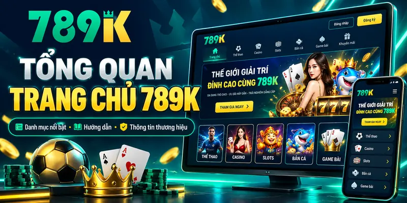 Tổng quan trang chủ 789K và các chuyên mục
